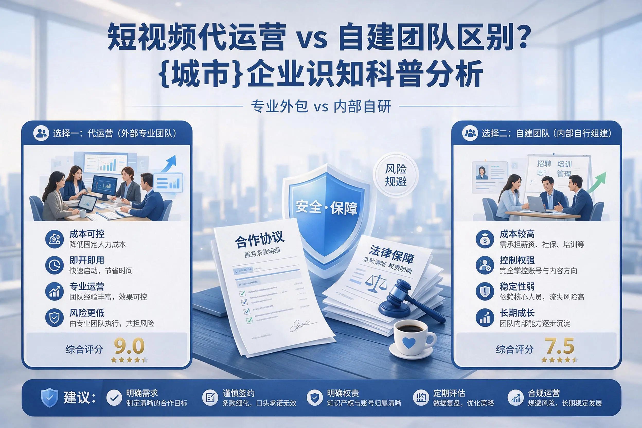 短视频代运营与自建团队区别?兰州企业认知科普分析