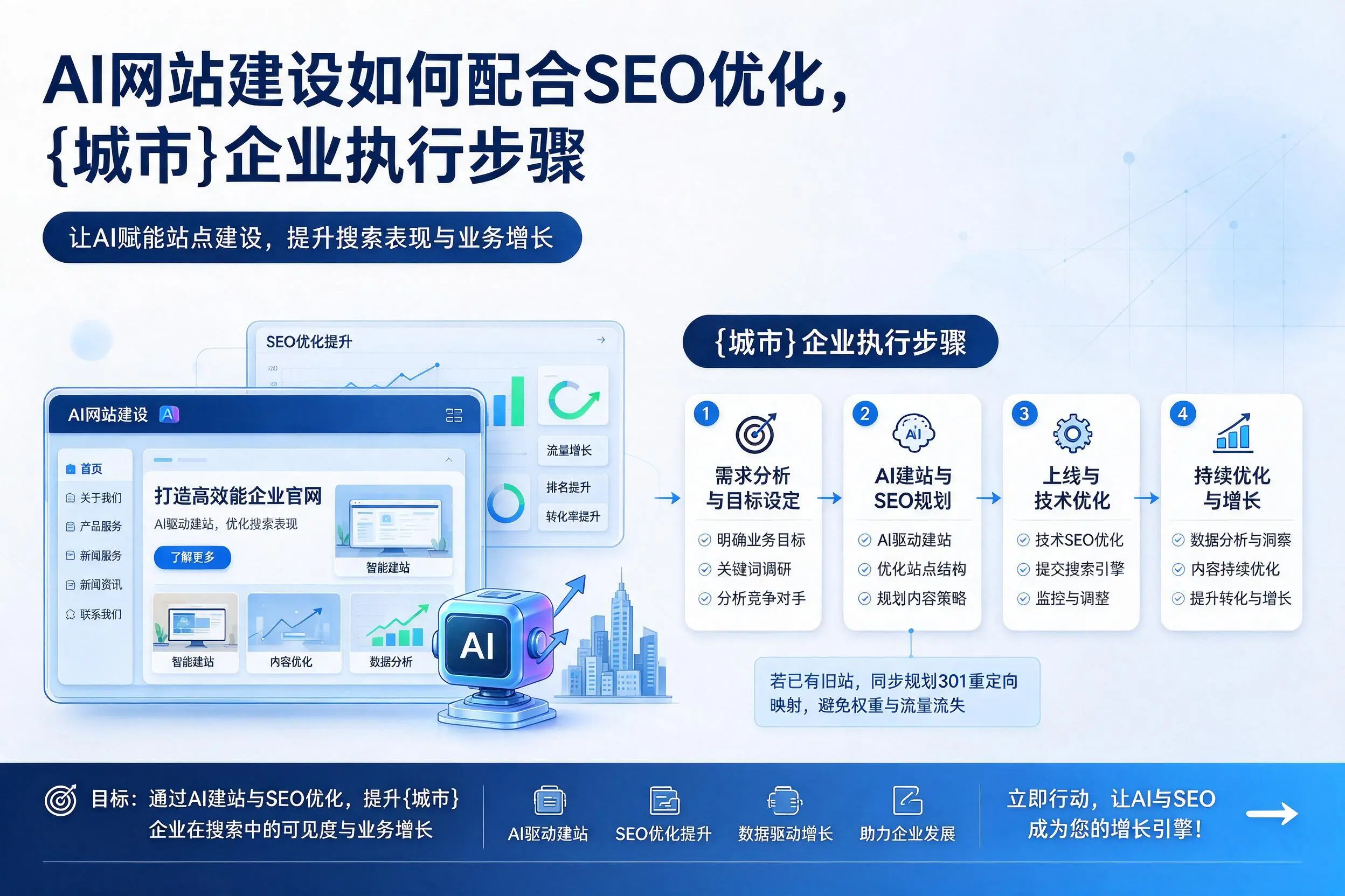 AI网站建设如何配合SEO优化，兰州企业执行步骤